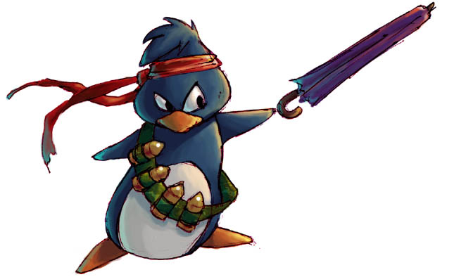 character design: tooks the penguin